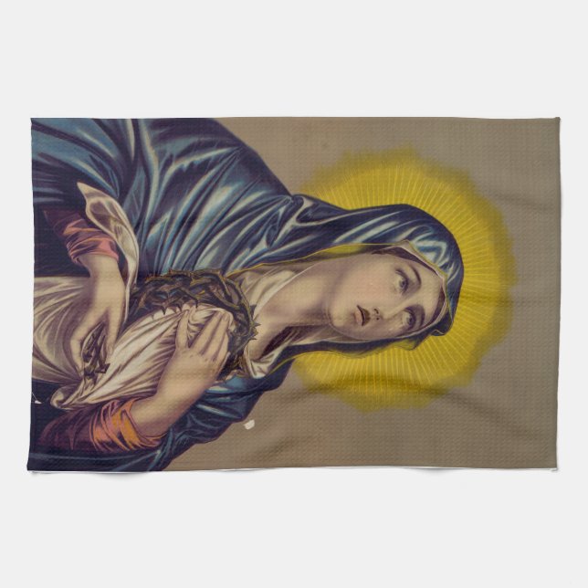 Stabat Mater Vår Sorgens Moder Andlig Konst Kökshandduk (Horisontell)