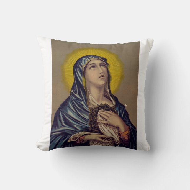 Stabat Mater Vår Sorgens Moder Andlig Konst Kudde (Framsida)
