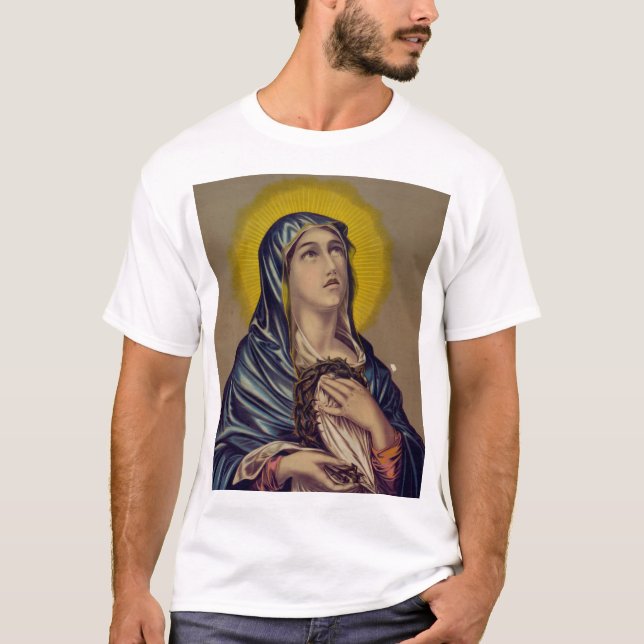Stabat Mater Vår Sorgens Moder Andlig Konst T Shirt (Framsida)