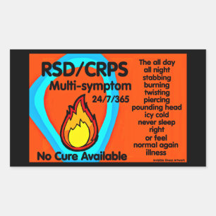 Stabbing Burning Twisting...RSD/CRPS Rektangulärt Klistermärke