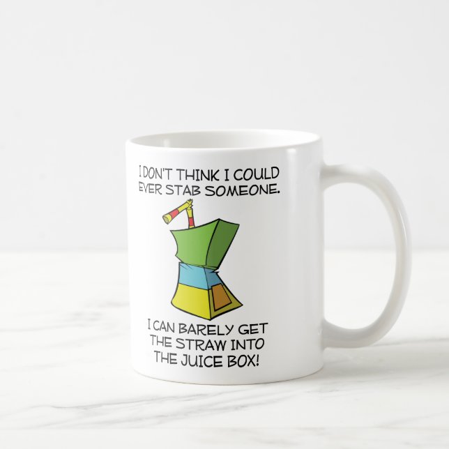 Stabbing Juice Boxes Funny Mug Kaffemugg (Höger)