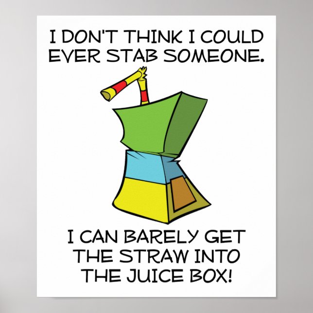 Stabbing Juice Boxes Funny Poster (Framsidan)