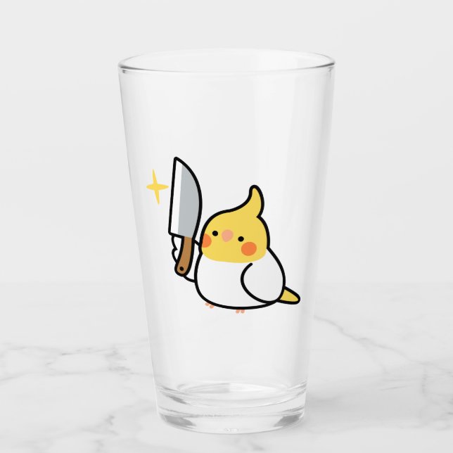 Stabby Cockatiel (Lutino), glas, Kopp (Framsida)