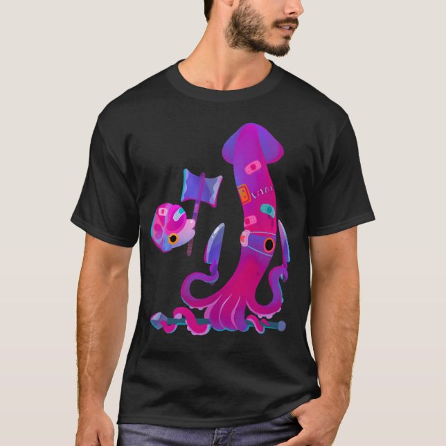 Stabby Whaleshark/Squid T Shirt (Framsida)