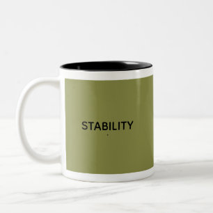 Stabilitet Lugn Olivgrön Motiverande Minimal Två-Tonad Mugg