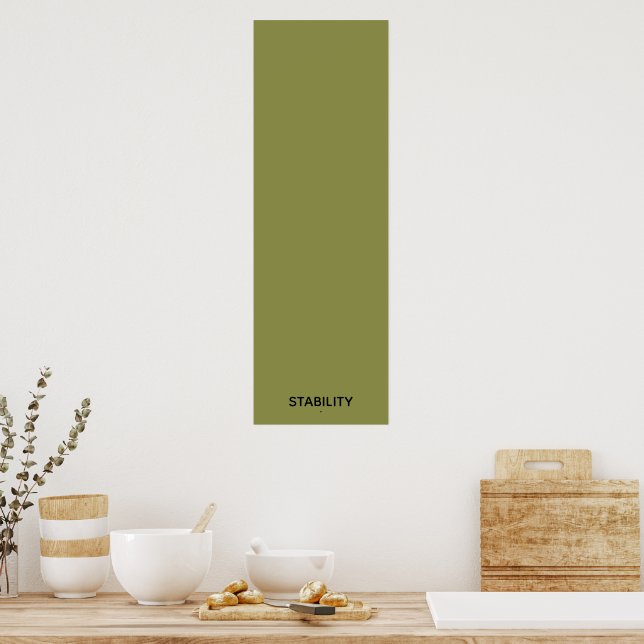 Stability Calm Wall Art Olive Green Minimal Poster (Kök)