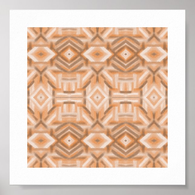 Staccato Orange Abstrakt Mjuk Pastell Konst Poster (Framsidan)
