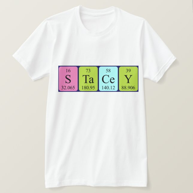 Stacey Periodiska skjortan bord namn Tee Shirt (Design framsida)