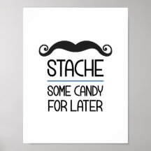 Stache lite godis för senare Party-tecken