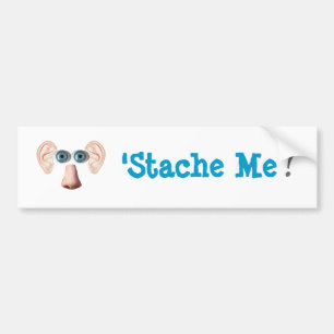Stache mig! bildekal