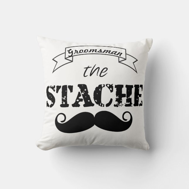 Stache Mustache Mönster Kudde (Framsida)