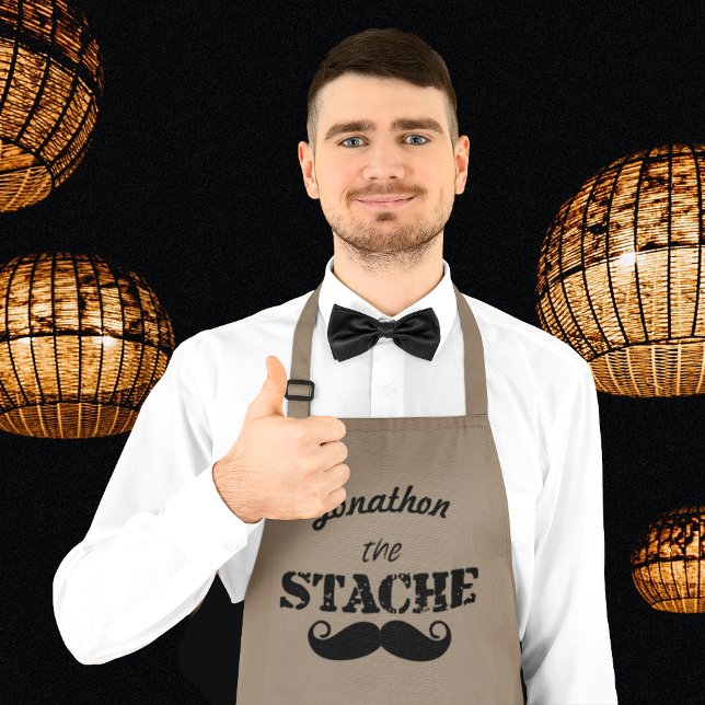 Stache Mustache Mönster Långt Förkläde (Skapare uppladdad)