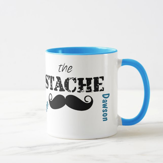Stache Mustache Mönster Mugg (Höger)
