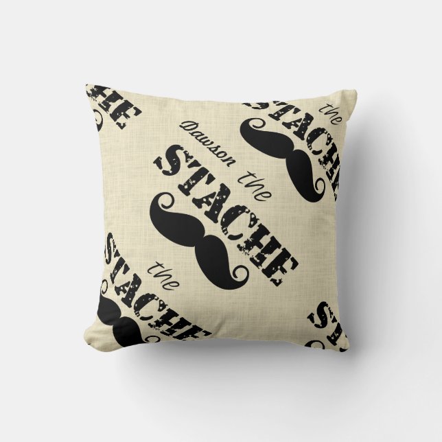 Stache Mustache Retro Hipster Kudde (Framsida)