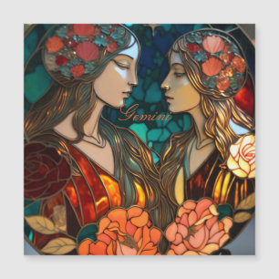 Stached Glass Gemini Zodiac