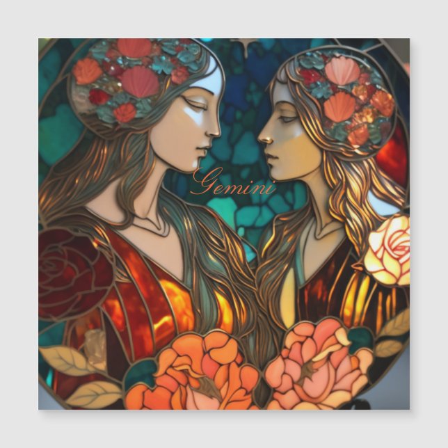 Stached Glass Gemini Zodiac (Framsida)