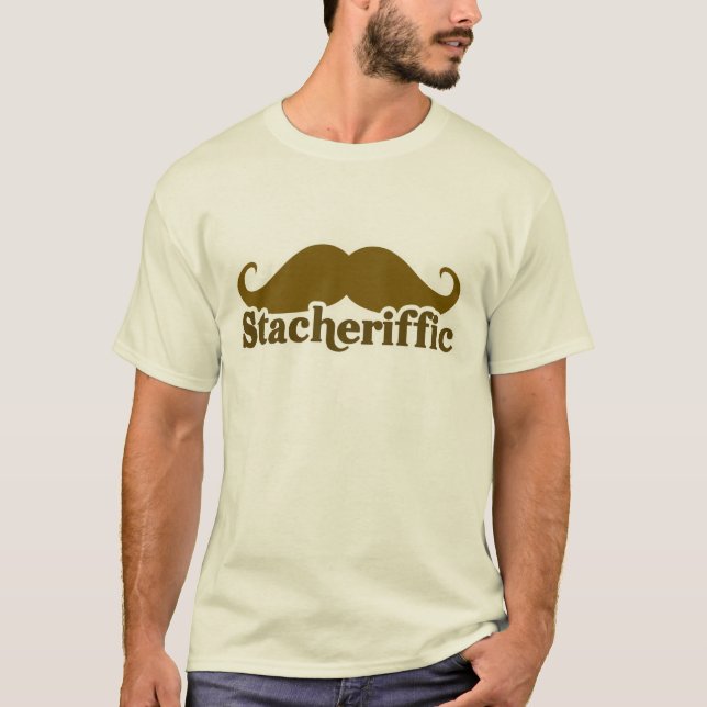 Stacherific Mushtache Tee Shirt (Framsida)