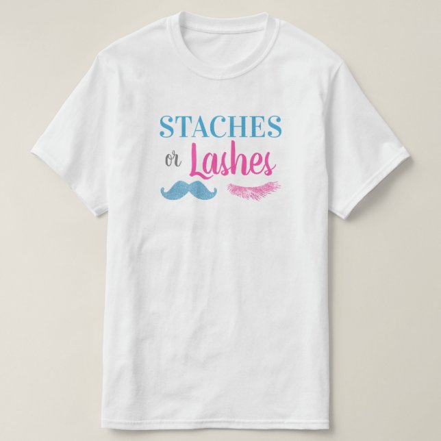 Staches eller snärtgender avslöjer manar tee shirt (Design framsida)