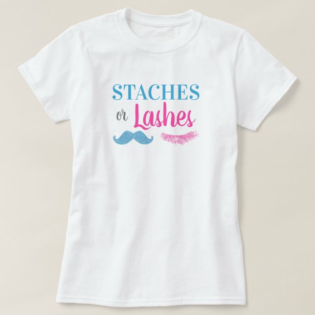 Staches eller snärtgender avslöjer t shirt (Design framsida)