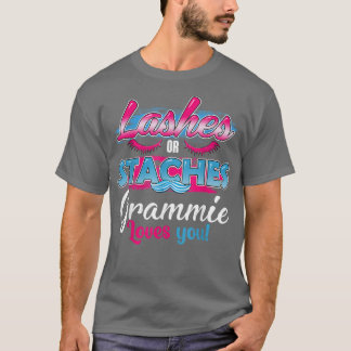 Staches or Lashes Grammie Loves You Best Gender Re T Shirt