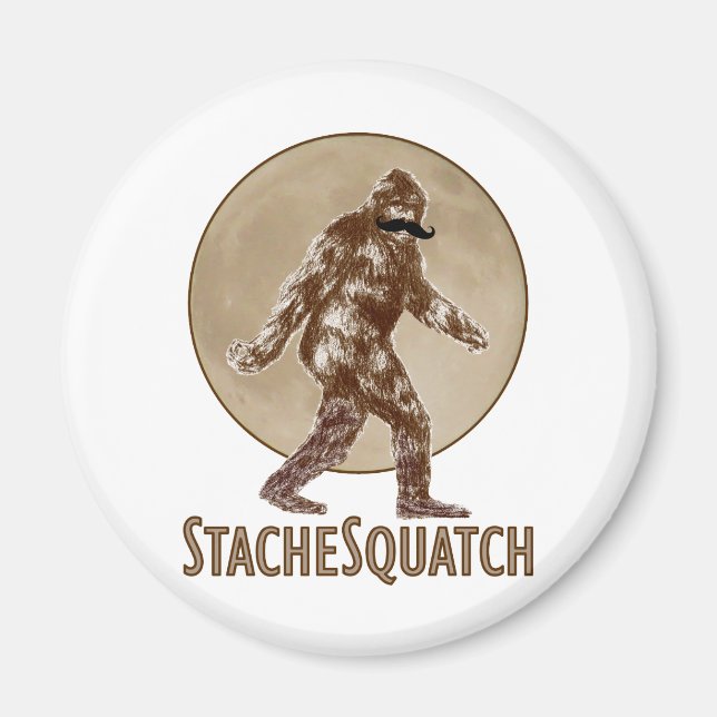STACHESQUATCH I Mustache om du har sett min ruta Magnet (Framsidan)