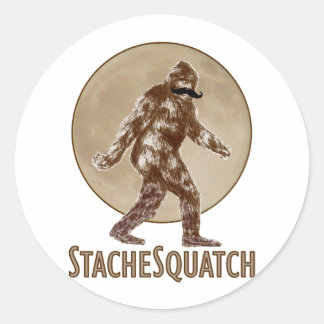 STACHESQUATCH I Mustache om du har sett min ruta Runt Klistermärke