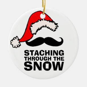 Staching till och med prydnaden för snöSanta Julgransprydnad Keramik