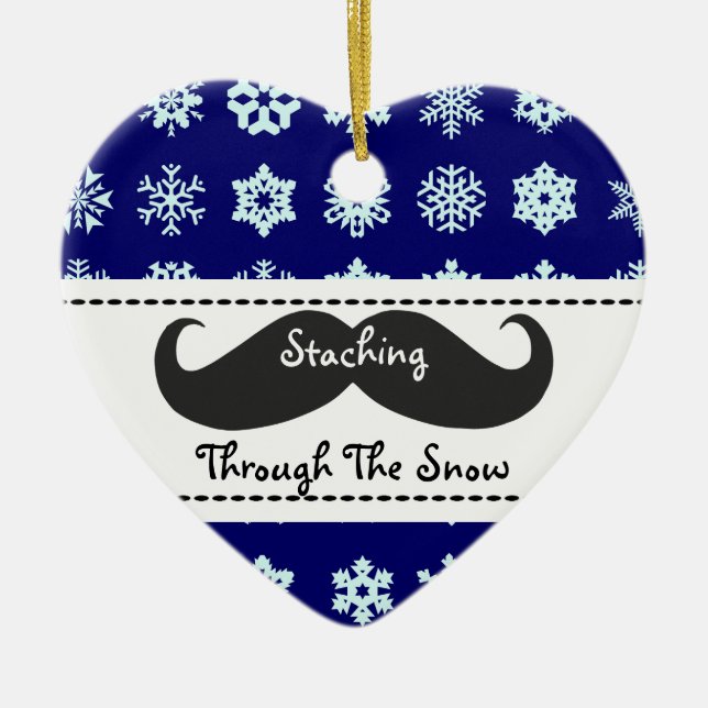 Staching till och med snön på jul julgransprydnad keramik (Framsidan)