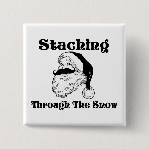 Staching till och med snön Santa Knapp