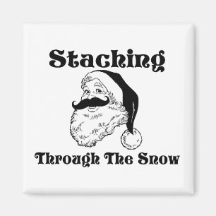 Staching till och med snön Santa Magnet