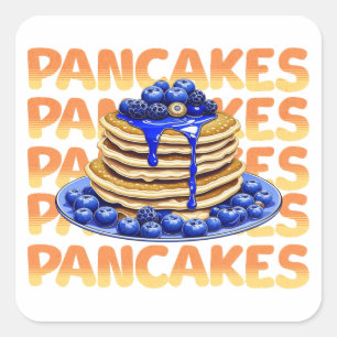 Stack av blåbär Pancakes Fyrkantigt Klistermärke