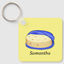 Stack av blomma Tortillas Nyckelring