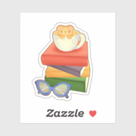 Stack av Bokar och Kopp Klistermärken