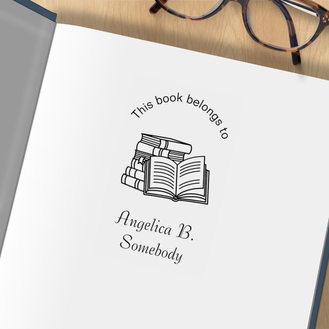 Stack av Bokar och Open Bok - bokskylt Stämpel (Skapare uppladdad)