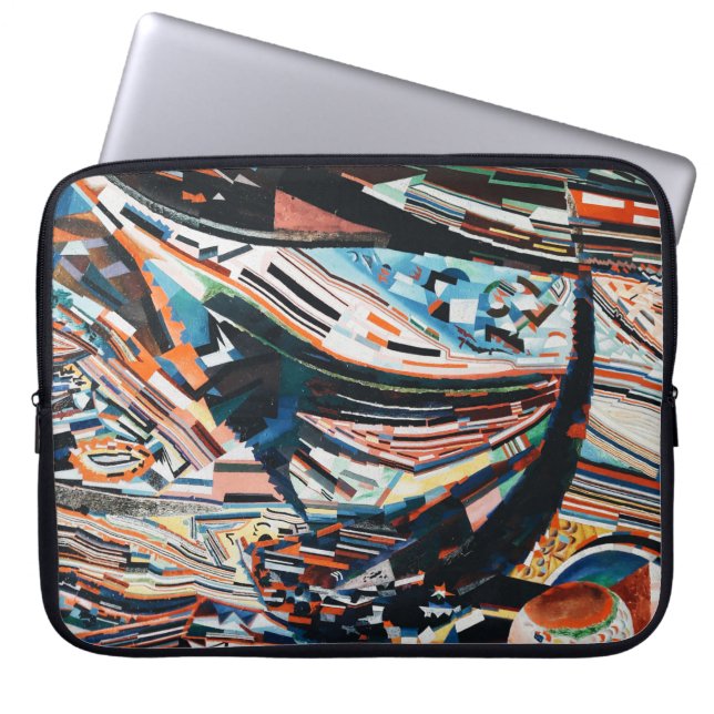 Stack av brunt och blått träbåt laptop fodral (Framsidan)