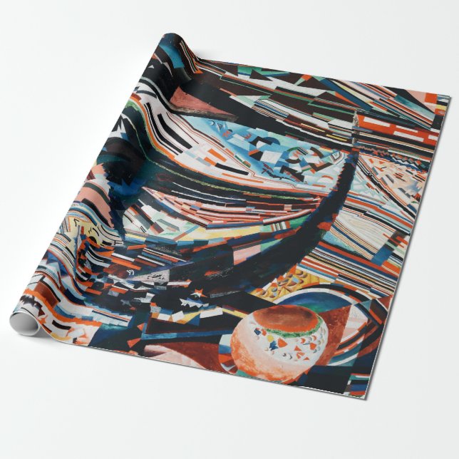 Stack av brunt och blått träbåt presentpapper (Utrullad)