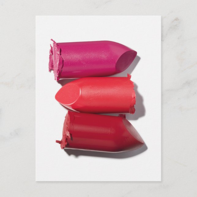 Stack av brutet läppstift vykort (Framsida)