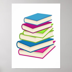Stack av färgat Bokar Poster