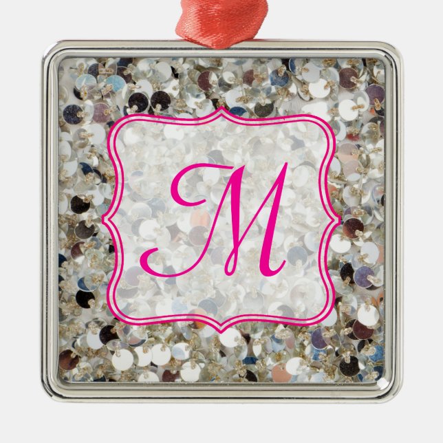 Stack av Glitter Monogram Initial Ornament (Framsidan)
