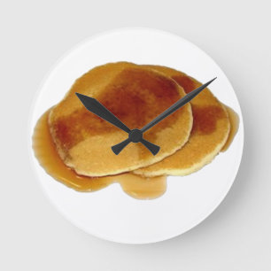 Stack av Pancakes Rund Klocka