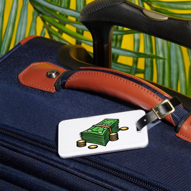 Stack i Pengarar med Mynt Pengar Bagagebricka (Skapare uppladdad)