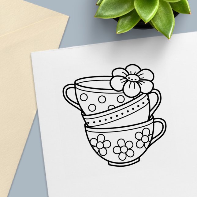 Stack i Tekopp Självfärgande Stämpel (Skapare uppladdad)