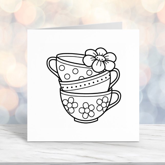 Stack i Tekopp Självfärgande Stämpel (Skapare uppladdad)