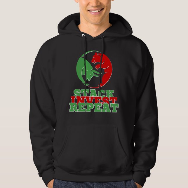 Stack Invest Repeat™ Legacy Loop Bulls & Bears Hoodie (Framsida)