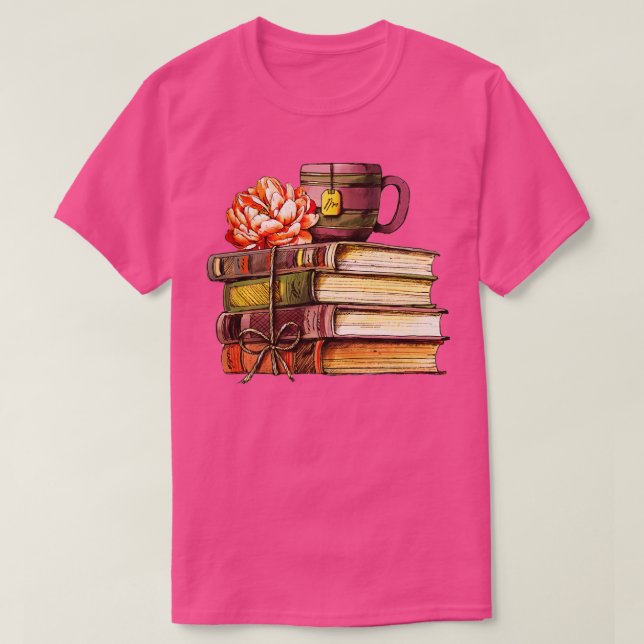 Stack och tea för fantastisk vid läsning av älskar t shirt (Design framsida)