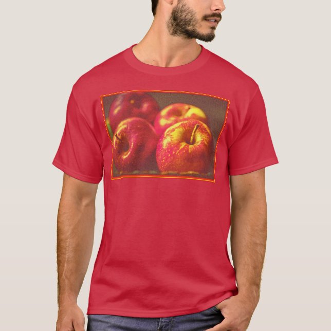 "Stack of Red Apples Fruit" Cute Photo. Köp nu T Shirt (Framsida)