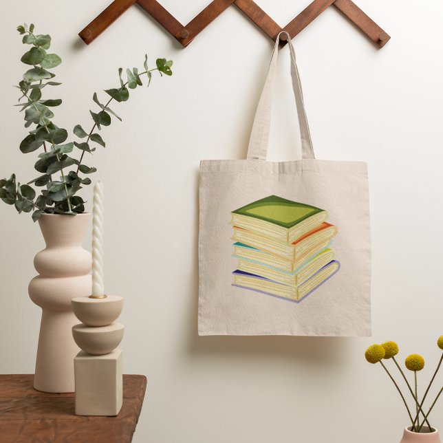 Stack of School Bokar Tote Bag Tygkasse (Skapare uppladdad)