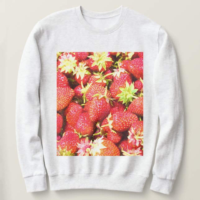 "Stack of Strawbär Fruit" Cute Photo. Köp nu Lång Ärmad Tröja (Design framsida)