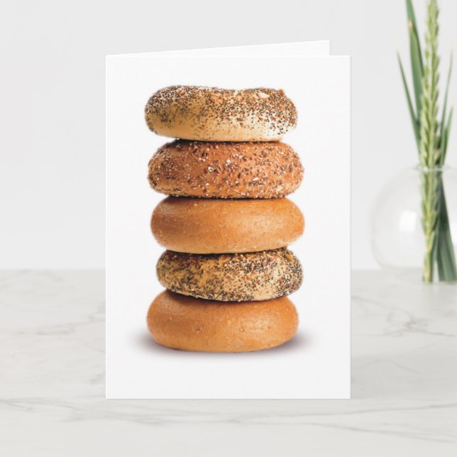 STACK ÖVER BAGELS LOX KÄRLEK SESAME POPPY SEED VAR KORT (Framsida)
