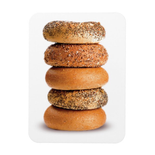 STACK ÖVER BAGELS LOX KÄRLEK SESAME POPPY SEED VAR MAGNET (Vertikal)